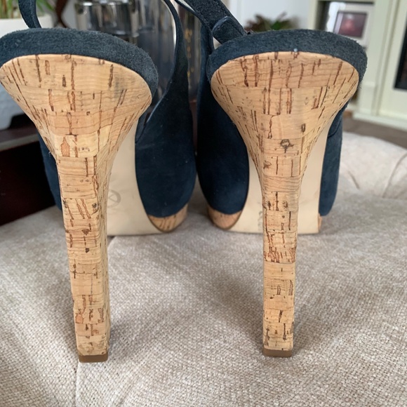 Michael Kors Blue Suede & Cork Sandals - Picture 5 of 6